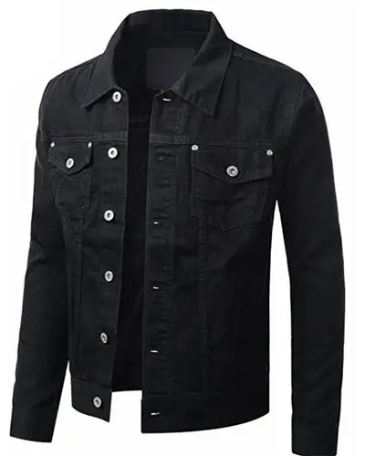 Factory Wholesale denim jacket men custom jacket Mens Outwear Men Black Jean Jacket
