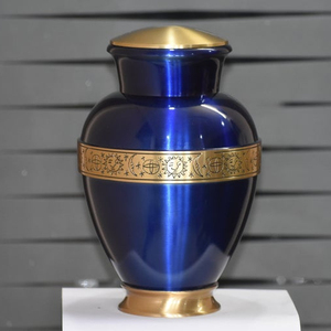 Urna Toscana golpeada a mano azul real Alta calidad hecha a mano personalizada en color elegante Venta caliente urna de cenizas de moda - Product Image 1
