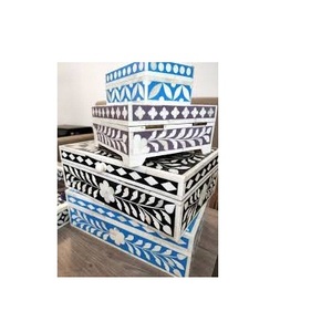 Boîte à mouchoirs à incrustation d'os classique et à la mode, Rectangle et meilleure qualité, porte-serviettes à usage manuel - Product Image 3