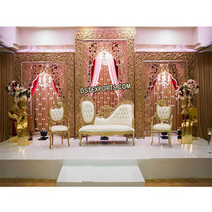 Muslim Walima Golden Back-<b>Frames</b> Stage Muslim Walima Stage Mehraab Decoration <b>Wedding</b> Golden Back-<b>Frame</b> Stage Decor - Product Image 1