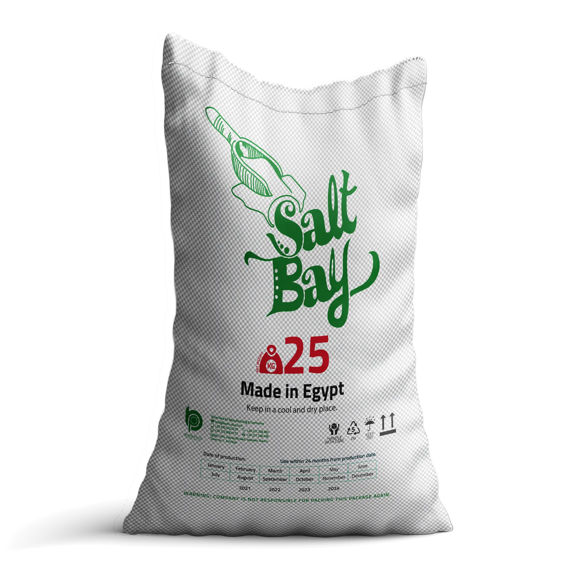 Natürlicher Salz beutel 25 kg Salz fledermaus Marke Hochwertiges ägyptisches Produkt Niedriger Preis Raffiniertes Weiß Anpassbare Bestellung
