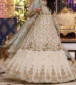 Elegante Vestido Lehenga Choli de Seda Estilo Indio/Pakistaní para Bodas, Colección 2019, Bordado Zardozi Intenso, Color Personalizado - Product Image 1