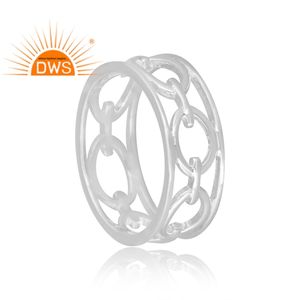 Bague élégante en argent sterling 925, fabrication artisanale, design filigrané, pour femmes, fabricant de bijoux en argent - Product Image 3