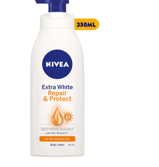 Kaliteli Nivea vücut losyonu ekstra beyaz onarım ve koruma derin beyaz özü 350ml x 12 şişe