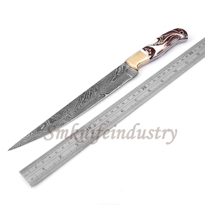 New Custom Hand Forged Damascus Fillet Fishing knife With leather Sheath cover (smk1635) - Product Image 5