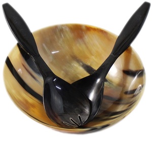 Cuillère en corne de buffle pour bol et cuillère polie et fourchette et taille personnalisée et artisanat naturel à bas prix - Product Image 1