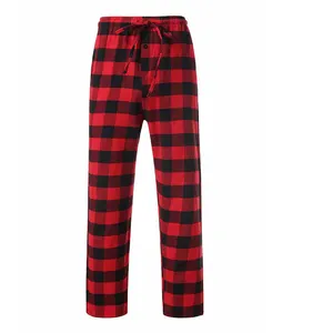 Mens Flannel Pyjama Trousers Check Brushed Cotton Bottoms Pants
