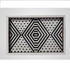 Replicartz Bone Mother of Pearl Inlay Resin Serving Tray Indian Made Mop Universe Foodservice Bathroom <b>Vanity</b> Countertop - Product Image 1