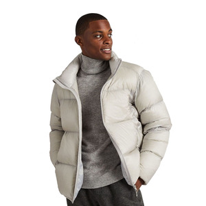 OEM Men Black Lightweight Puffer Jacket Windproof Waterproof Zipper Closure Stand Collar Casual Winter Outerwear Regular Fit - Product Image 4