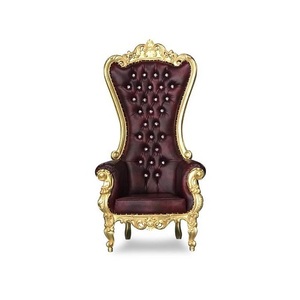 Silla de madera y cuero con silla de botón copetudo Silla de Calidad exclusiva para uso en bodas y eventos - Product Image 1