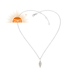 Collier pendentif en argent sterling 925 avec pierre précieuse naturelle en forme de graine de perle, fournisseur en gros de bijoux, collection classique - Product Image 1
