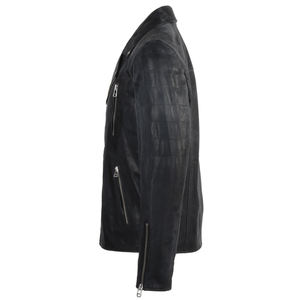 Venta caliente de los hombres originales de imitación de cuero de motorista de ajuste Regular con cierre de cremallera y bolsillos funcionales - Product Image 2