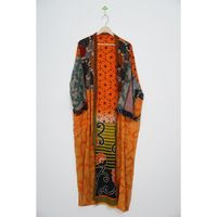 Pyjama en soie vintage pour femme, col en V, fermeture à cordon, longueur intégrale, style bohème, cadeau pour mariée, motif cerise, automne, printemps, été