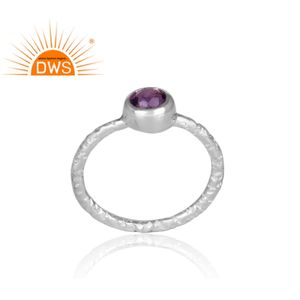 Bague en pierre d'améthyste naturelle, argent Sterling 925, gros bijoux polis, vente en gros - Product Image 2