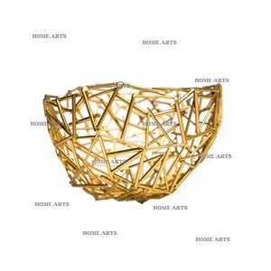 Lot de 2 bols décoratifs de différentes tailles, forme carrée, couleur or, pour fruits et collations, à des prix abordables - Product Image 2