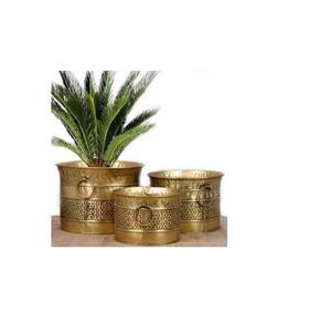 Pot de fleurs classique en laiton et décoration pour la maison, le jardin et le balcon, poli brillant, pour pièce de grande taille - Product Image 6
