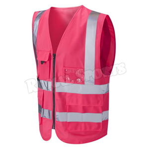 Gilet de sécurité réfléchissant haute visibilité fourni en usine pas cher en gros Logo personnalisable Polyester matériel étanche caractéristique - Product Image 1