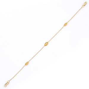 สร้อยข้อมือประดับพลอยแซฟไฟร์สีเหลืองทองล้วน18K แบบมินิมอลสำหรับงานแต่งงานอินเทรนด์สำหรับผู้หญิง - Product Image 4