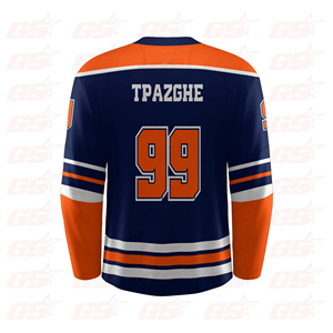 High quality vintage funny sublimation embroidered long sleeve custom man ice hockey jersey - Product Image 4