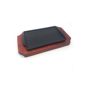 Batterie de cuisine en fer Plaque de cuisson Sizzler avec base en bois Qualité exclusive OEM Plaque de cuisson en fer personnalisée à faible taux - Product Image 6