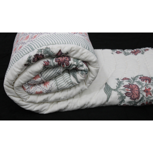 Hand Block Print Handmade Cotton Floral Print <b>Bed</b> <b>Spread</b> Modern Home Decor Throw Indian Reversible Ethnic Jaipur Print <b>Quilt</b> - Product Image 3