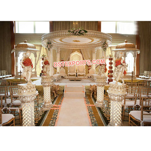 Nouvel ensemble de mandap de mariage dynamique en cristal, mandap de mariage rond entièrement en cristal, dernière décoration de mandap de mariage scintillante en cristal UK - Product Image 1