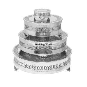 Juego de cuatro soportes de metal para Tartas Forma redonda Diseñador hecho a mano Venta al por mayor Soporte de tartas Elegante Venta al por mayor Soporte de metal de lujo para tartas - Product Image 2