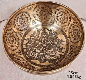 Antique Full Moon Singing Bowel Tin Bronze <b>Iron</b> Copper Model Etched <b>Craft</b> Souvenir and Gift Product Type Antique Style - Product Image 2