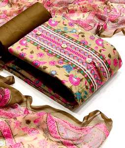 Conjunto de traje de india y pakistaní para mujer, con estampado Floral pesado de algodón, Nazeen con Floral Allover Dupatta, Salwar Kameez de Royal Export - Product Image 5