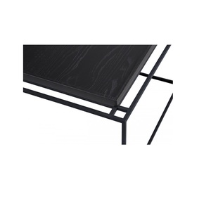 <b>Modern</b> Industrial Style Iron <b>Coffee</b> <b>Table</b> with Large Wooden Top Versatile Home Kitchen Solid Metal Frame Designed Family Hotels - Product Image 3