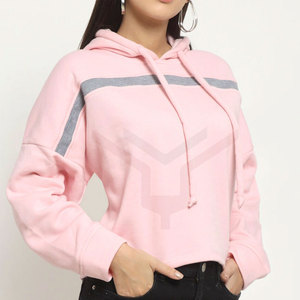 Wholesale Winter Cotton Polyester Crop <b>Top</b> Hoodie Oversized Long Sleeve Casual Women Crop <b>Top</b> Hoodie - Product Image 2