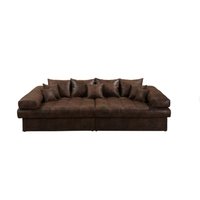 Original-Design Modernes Chesterfield Dreisitzer-Sofa aus Echtleder, Ausziehbar und Konvertierbar, Dunkelbraun, Schul- und Wohnmöbel