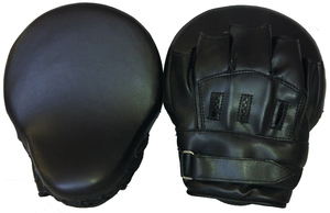 Pad de frappe personnalisé en cuir synthétique courbé, à doigts ouverts, entièrement noir, 10x7.5x2 pouces, unisexe, pour le karaté - Product Image 4
