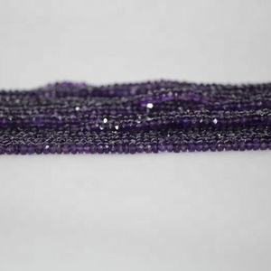 Púrpura Natural africana de piedras preciosas de amatista facetada Rondelle cuentas en el precio al por mayor - Product Image 4
