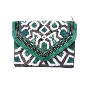 Hermoso indio hecho a mano estilo Vintage algodón espejo trabajo bordado yute moneda embrague al por mayor - Product Image 1