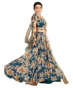 Georgette de moda bordado trabajo hecho a mano Lehenga Choli con blusa ropa tradicional personalizada precio al por mayor - Product Image 4