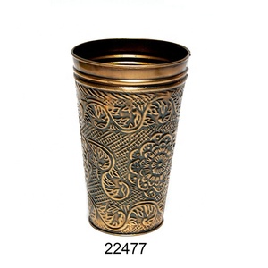 <b>Large</b> Iron Planter With Handle Antique Plated Metal Planters for Home & Garden Decorative <b>Flower</b> <b>Pots</b> for Sale - Product Image 5