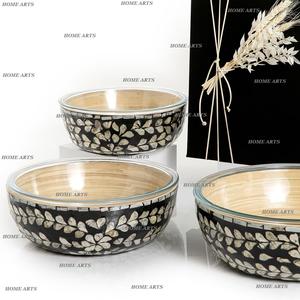 ชุดชามเสิร์ฟอาหารไข่มุกแก้วและแม่ของไข่มุก3ขนาด - Product Image 3