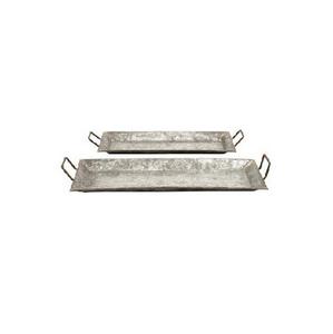 Bandeja hecha a mano de Metal de diseñador antiguo galvanizado a la venta bandeja de servicio ovalada de madreperla antigua hecha a mano comida decorativa - Product Image 3