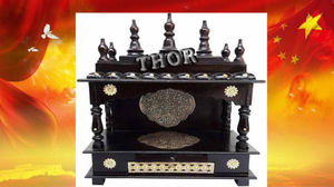 Estante de madera para pared, diseño negro pulido, sala de estar artesanía para, tienda de templo y decoración de oficina - Product Image 3