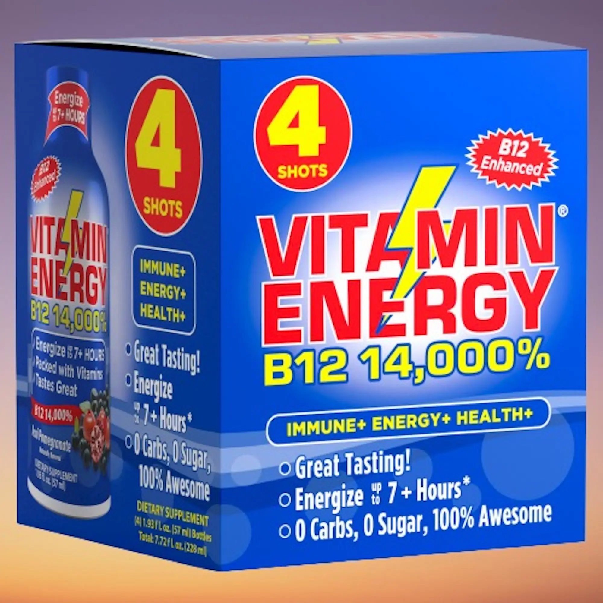 Acia POM Vitamin Energi Vitamin B12 Suplemen Diet Jepretan-Energi Tahan Hingga 7 + Jam Keto 0 Gula, 0 Karburator