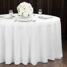 100% MJS Filé Polyester Jetable Blanc Nappe Ronde 132 ''Longueur Excellent pour La Maison ou Le Restaurant - Product Image 5