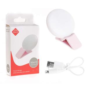 Mini anneau lumineux LED rechargeable USB personnalisable avec logo, à clipser, en plastique, pour tous les smartphones - Product Image 2