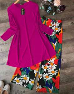 Más hermosa fiesta de rayón de algodón top con palazzo las chicas indias readymade barato precio bajo al por mayor surat - Product Image 2