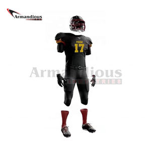 เครื่องแบบฟุตบอลอเมริกันผ้าโพลีเอสเตอร์แบบสั้นระบายอากาศได้ดีดีไซน์พลัสไซส์ตามสั่ง - Product Image 4