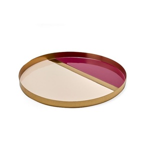 Plateau de service en métal de qualité supérieure Plateau de service en acier inoxydable Plat et plateau de service rond en verre pour hôtel et restaurant - Product Image 5