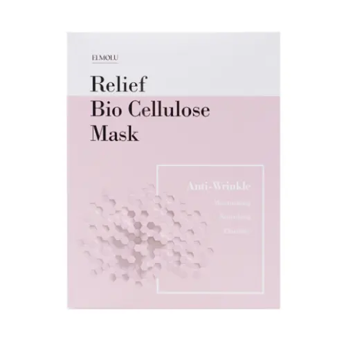 [Korean Skin Care] Relief Bio Cellulose Korean Facial Mask Sheet for Anti-Wrinkle (5 pcs /Box) OEM / ODM Service
