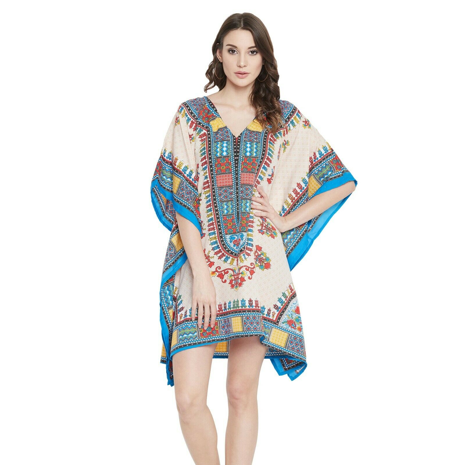 Afrika Kaftan gecelik polyester maxi panço renkli tasarım kadin uzun Kaftan Hippie Boho elbise Kimono yeni bak artı boyutu