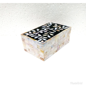BONE INLAY JEWELRY BOX DECORATIVE WOODEN INLAY BOX - Product Image 5