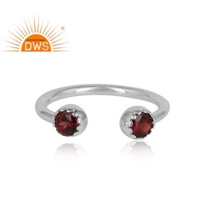 Anillo ajustable de piedras preciosas de granate Natural de plata de ley fina, joyería para mujer, regalo para ella - Product Image 3
